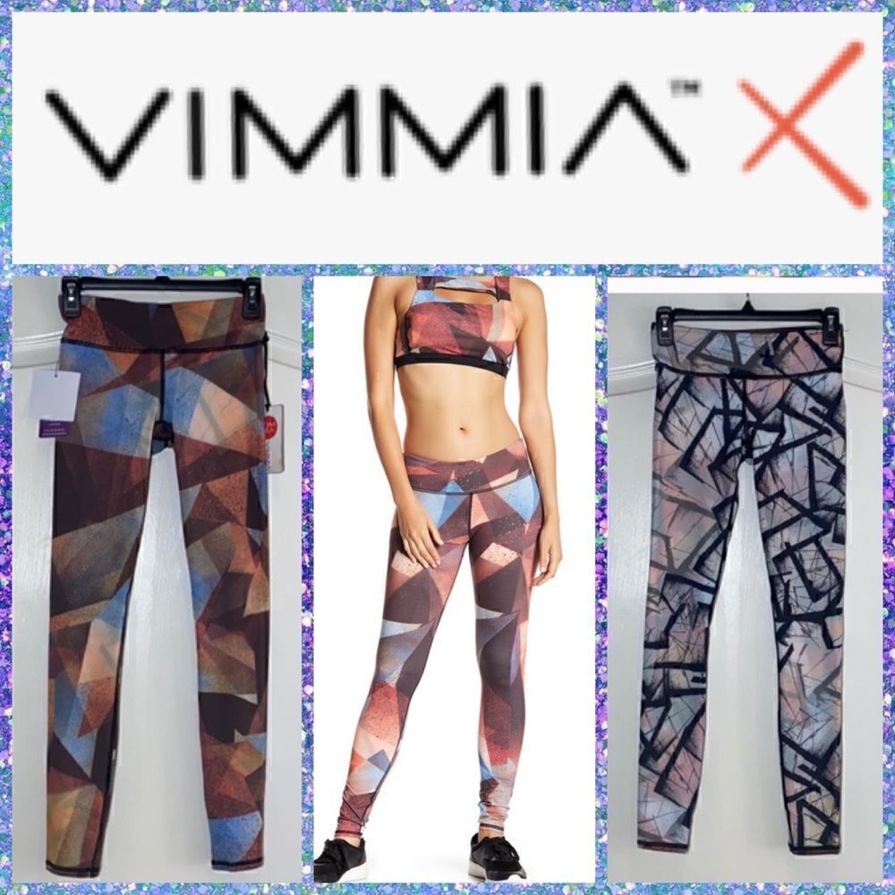NWT MSRP $124 Vimmia Reversible Print Leggings Women's Size XS